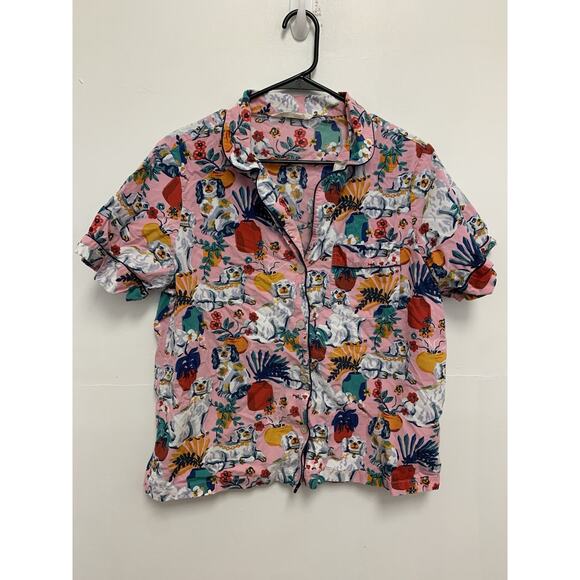 Printfresh Other - Printfresh Good Dog Sleep Long Shirt Pink Cotton Loungewear Pajama Top M